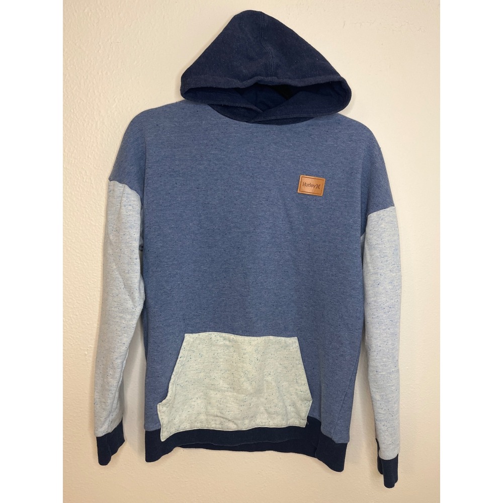 Hurley Kids Hoodie XL Blue Speckled Logo Patch Kangaroo Pocket Pullover